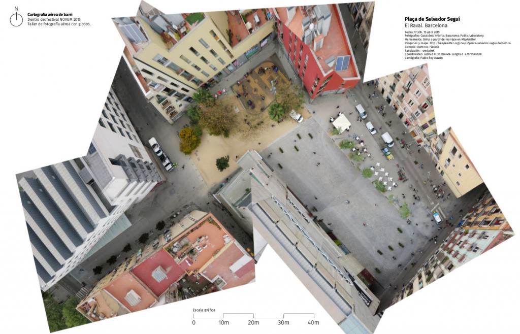 Mapa realizado durante el taller Cartografía aérea de Barrio (2015) junto con el Casal dels Infants.