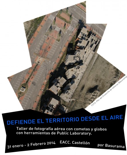 Cartel del taller de fotografía aérea en Castellón.
