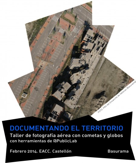 Cartel del taller de fotografía aérea en Castellón.